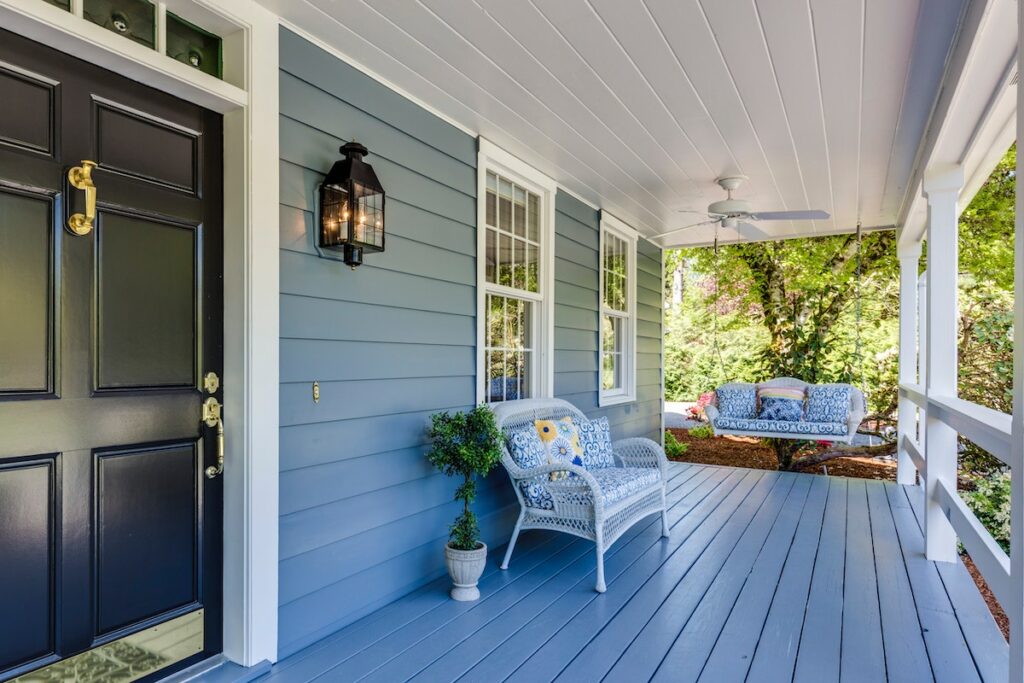 Outdoor furniture on outdoor patio